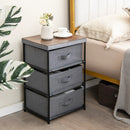 3-Tier Fabric Nightstand with Sturdy Metal Frame by LJGDeals
