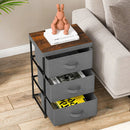 3-Tier Fabric Nightstand with Sturdy Metal Frame by LJGDeals