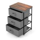 3-Tier Fabric Nightstand with Sturdy Metal Frame by LJGDeals