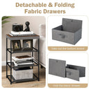3-Tier Fabric Nightstand with Sturdy Metal Frame by LJGDeals