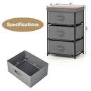 3-Tier Fabric Nightstand with Sturdy Metal Frame by LJGDeals