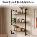 3-Tier Floating Wall Shelf - Rustic Brown by LJGDeals