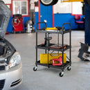 3-Tier Folding Utility Cart with Wheels - Heavy Duty by LJGDeals