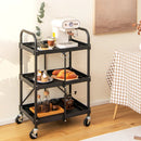 3-Tier Folding Utility Cart with Wheels - Heavy Duty by DirectDeals