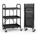 3-Tier Folding Utility Cart with Wheels - Heavy Duty by LJGDeals