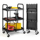 3-Tier Folding Utility Cart with Wheels - Heavy Duty by LJGDeals