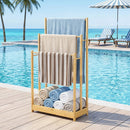 3-Tier Bamboo Towel Rack with Storage Shelf by LJGDeals