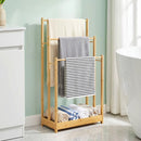 3-Tier Bamboo Towel Rack with Storage Shelf by LJGDeals