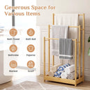 3-Tier Bamboo Towel Rack with Storage Shelf by LJGDeals