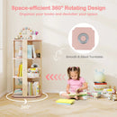 3-Tier Freestanding Corner Toddler Book Rack with 12 Sectors-Pink by LJGDeals