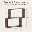 3-Tier Geometric Bookshelf Freestanding Wooden Bookcase with 2 Cubic Compartments-Brown by LJGDeals