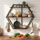 3-Tier Geometric Bookcase with S-Shaped Hooks for Living Room by LJGDeals
