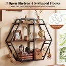 3-Tier Geometric Bookcase with S-Shaped Hooks for Living Room by DirectDeals