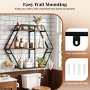 3-Tier Geometric Bookcase with S-Shaped Hooks for Living Room by LJGDeals