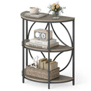 3-Tier Half Round End Table with Study Metal Frame for Living Room by LJGDeals