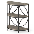 3-Tier Half Round End Table with Study Metal Frame for Living Room by LJGDeals