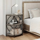 3-Tier Half Round End Table with Study Metal Frame for Living Room by LJGDeals