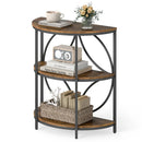 3-Tier Half Round End Table with Study Metal Frame for Living Room by LJGDeals