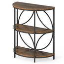 3-Tier Half Round End Table with Study Metal Frame for Living Room by LJGDeals