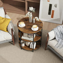 3-Tier Half Round End Table with Study Metal Frame for Living Room by LJGDeals