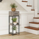 3 Tier Tall Plant Stand with Drawer Anti-tipping Devices-Gray by LJGDeals