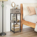 3 Tier Tall Plant Stand with Drawer Anti-tipping Devices-Gray by LJGDeals
