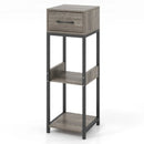 3 Tier Tall Plant Stand with Drawer Anti-tipping Devices-Gray by LJGDeals