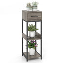 3 Tier Tall Plant Stand with Drawer Anti-tipping Devices-Gray by LJGDeals