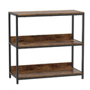 3-Tier Industrial Bookshelf with Wooden Shelves and Metal Frame by LJGDeals