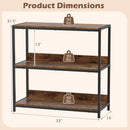 3-Tier Industrial Bookshelf with Wooden Shelves and Metal Frame by DirectDeals