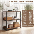 3-Tier Industrial Bookshelf with Wooden Shelves and Metal Frame by LJGDeals