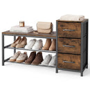 3-Tier Shoe Bench with Removable Fabric Drawers by LJGDeals