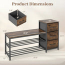 3-Tier Shoe Bench with Removable Fabric Drawers by LJGDeals