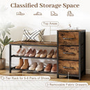 3-Tier Shoe Bench with Removable Fabric Drawers by DirectDeals