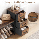 3-Tier Shoe Bench with Removable Fabric Drawers by LJGDeals