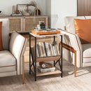3-Tier Industrial Side Table with V-Shaped Bookshelf by LJGDeals