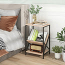 3-Tier Industrial Side Table with V-Shaped Bookshelf by LJGDeals
