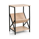 3-Tier Industrial Side Table with V-Shaped Bookshelf by LJGDeals