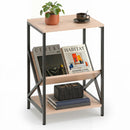 3-Tier Industrial Side Table with V-Shaped Bookshelf by LJGDeals