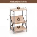 3-Tier Industrial Side Table with V-Shaped Bookshelf by LJGDeals