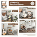 3-Tier Industrial Side Table with V-Shaped Bookshelf by LJGDeals