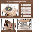 3-Tier Industrial Side Table with V-Shaped Bookshelf by LJGDeals