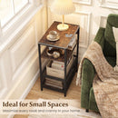 Industrial Side Table with USB-C & AC Outlets, 3-Tier by LJGDeals
