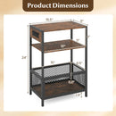 Industrial Side Table with Built-In Charging Station by LJGDeals