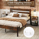 Industrial Side Table with Built-In Charging Station by LJGDeals