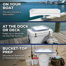 Premium Rod Mount 18" or 33" Raised Fillet Table – 3-in-1 Bait & Fish Station | Fits Rod Holders, Buckets & Flat Surfaces | Marine-Grade HDPE | Ruler, Juice Groove, Knife & Tool Slots by TRAPSKI