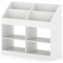 3-Tier Kid's Bookshelf Toy Storage Organizer with Display Rack and 4 Compartments-White by LJGDeals