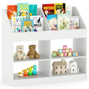3-Tier Kid's Bookshelf Toy Storage Organizer with Display Rack and 4 Compartments-White by LJGDeals