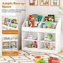 3-Tier Kid's Bookshelf Toy Storage Organizer with Display Rack and 4 Compartments-White by LJGDeals