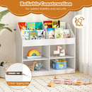 3-Tier Kid's Bookshelf Toy Storage Organizer with Display Rack and 4 Compartments-White by LJGDeals